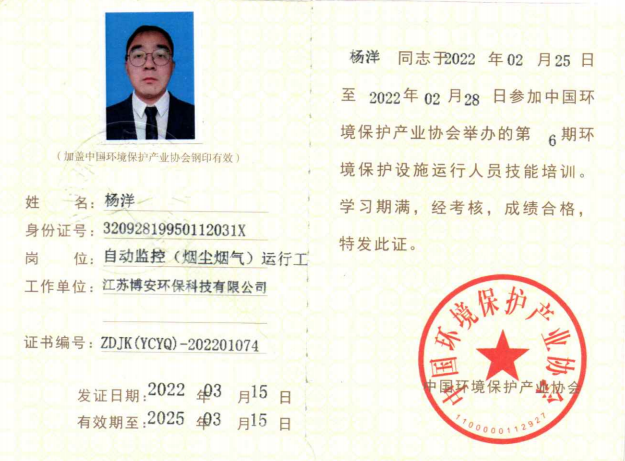 自动监控（烟尘烟气）运行工